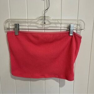 Aerie Pink Textured Women's Bandeau Size M Swim Summer Sun 🌞